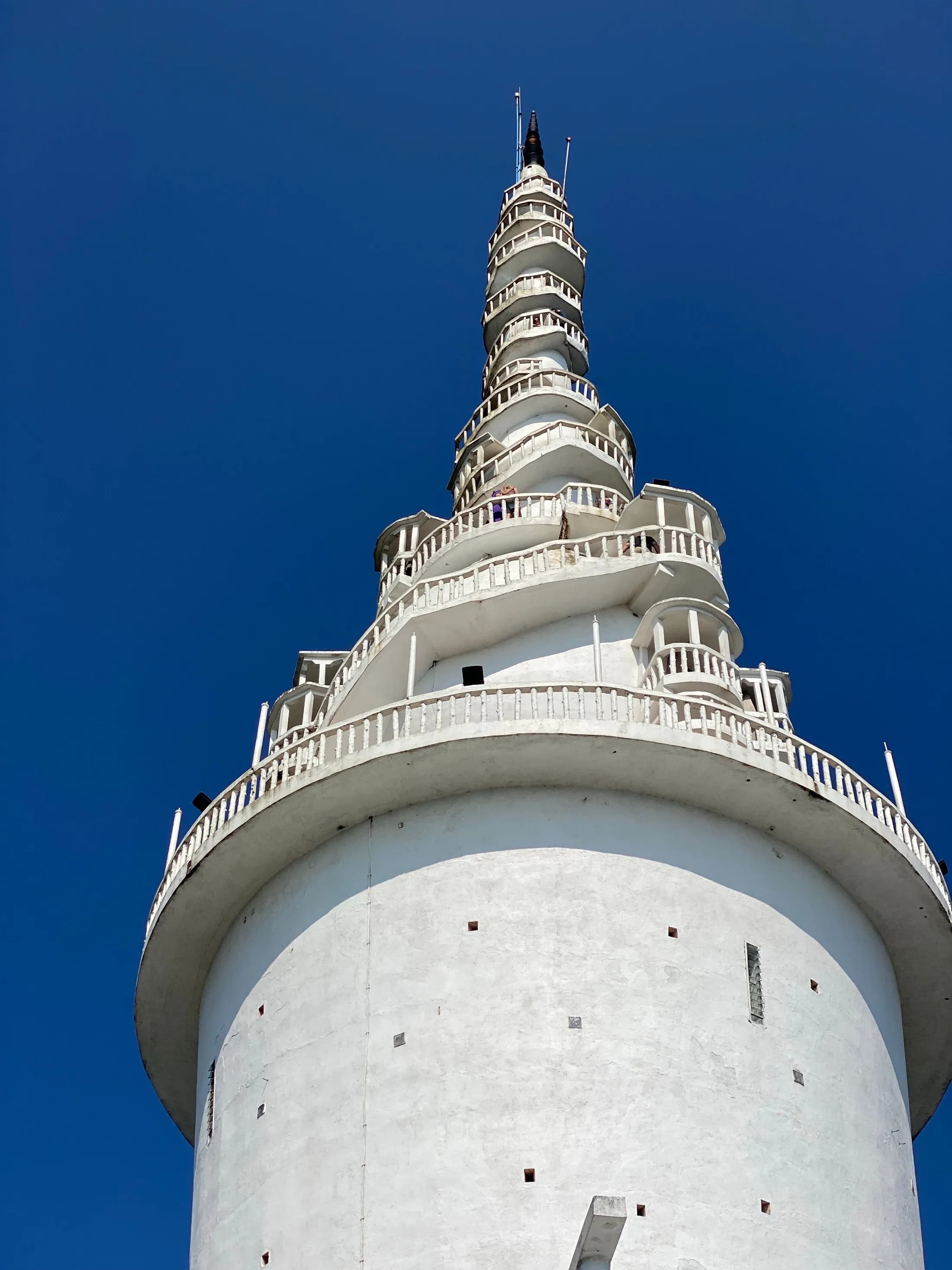 Ambuluwawa Tower viewpoint in Gampola Sri Lanka with mountain scenery