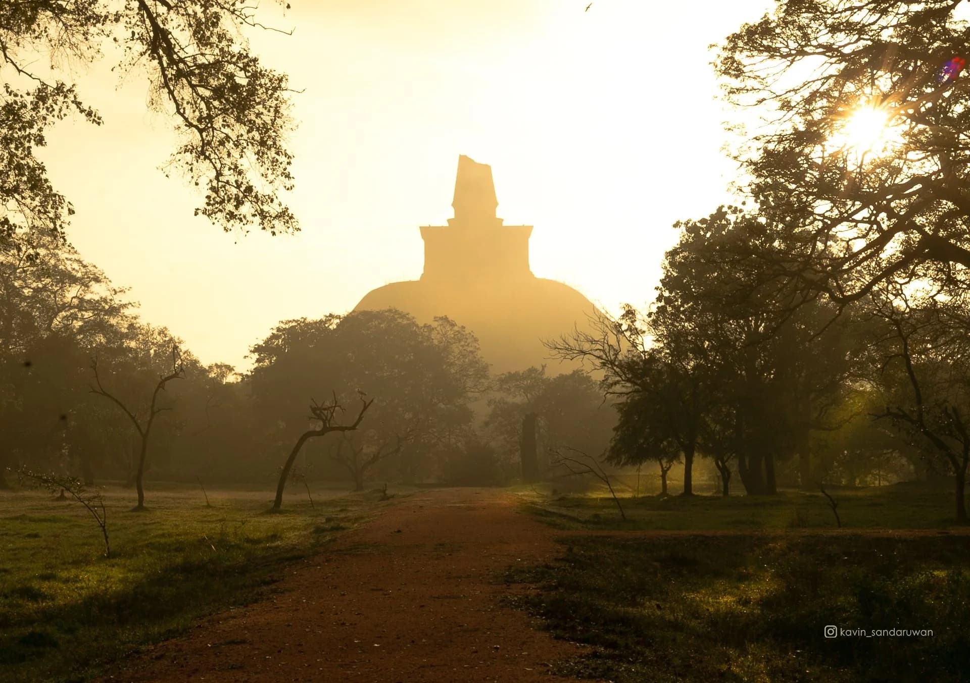 Ancient ruins and sacred city route in Anuradhapura Sri Lanka